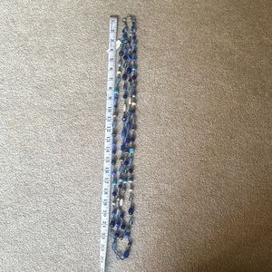 Blue glass beaded necklace.